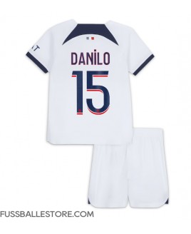 Günstige Paris Saint-Germain Danilo Pereira #15 Auswärts Trikotsatzt Kinder 2023-24 Kurzarm (+ Kurze Hosen)